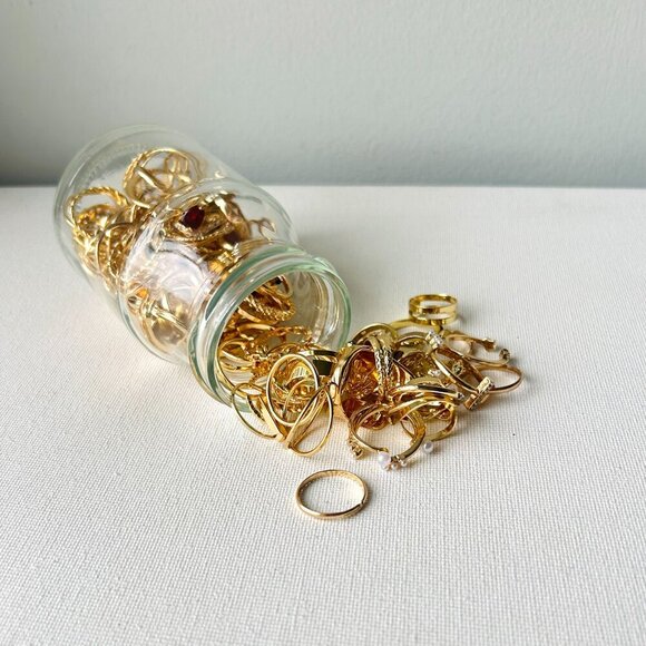 Glass Ring Jar – 50+ Mixed Style Rings | Vintage, Y2K, Boho & More - Picture 2 of 5